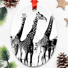 Giraffe  Oval Ornament (two Sides) by Valentinaart