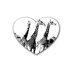 Giraffe  Heart Coaster (4 Pack)  by Valentinaart