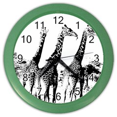 Giraffe  Color Wall Clock by Valentinaart