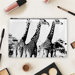 Giraffe  Cosmetic Bag (large) by Valentinaart