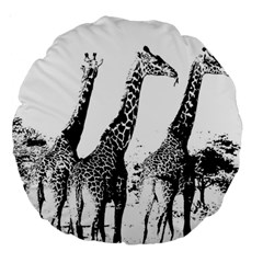 Giraffe  Large 18  Premium Round Cushions by Valentinaart