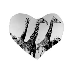 Giraffe  Standard 16  Premium Heart Shape Cushions by Valentinaart