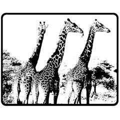 Giraffe  Double Sided Fleece Blanket (medium)  by Valentinaart