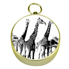 Giraffe  Gold Compasses by Valentinaart