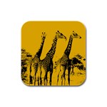 Giraffe  Rubber Square Coaster (4 pack)  Front