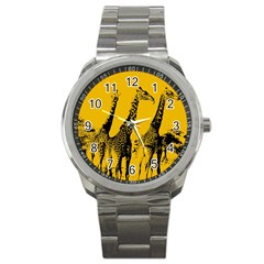 Giraffe  Sport Metal Watch by Valentinaart