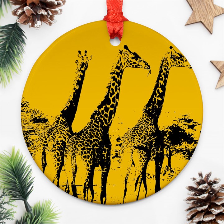 Giraffe  Round Ornament (Two Sides)