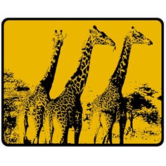 Giraffe  Double Sided Fleece Blanket (medium)  by Valentinaart