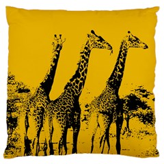 Giraffe  Large Flano Cushion Case (one Side) by Valentinaart