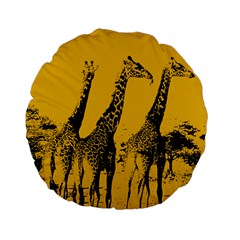 Giraffe  Standard 15  Premium Flano Round Cushions by Valentinaart