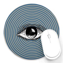 Pop Art Eye Round Mousepads by Valentinaart