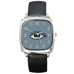 Pop Art Eye Square Metal Watch Front