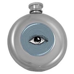 Pop Art Eye Round Hip Flask (5 Oz) by Valentinaart