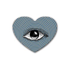 Pop Art Eye Rubber Coaster (heart)  by Valentinaart