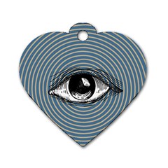 Pop Art Eye Dog Tag Heart (one Side) by Valentinaart