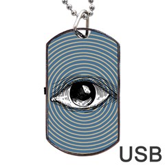 Pop Art Eye Dog Tag Usb Flash (two Sides) by Valentinaart