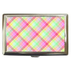 Pastel Rainbow Tablecloth Diagonal Check Cigarette Money Case by PodArtist