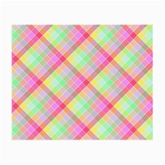 Pastel Rainbow Tablecloth Diagonal Check Small Glasses Cloth by PodArtist