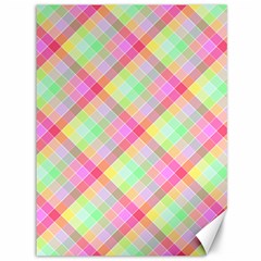 Pastel Rainbow Tablecloth Diagonal Check Canvas 36  X 48  by PodArtist