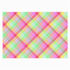 Pastel Rainbow Tablecloth Diagonal Check Large Glasses Cloth by PodArtist