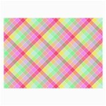 Pastel Rainbow Tablecloth Diagonal Check Large Glasses Cloth Front