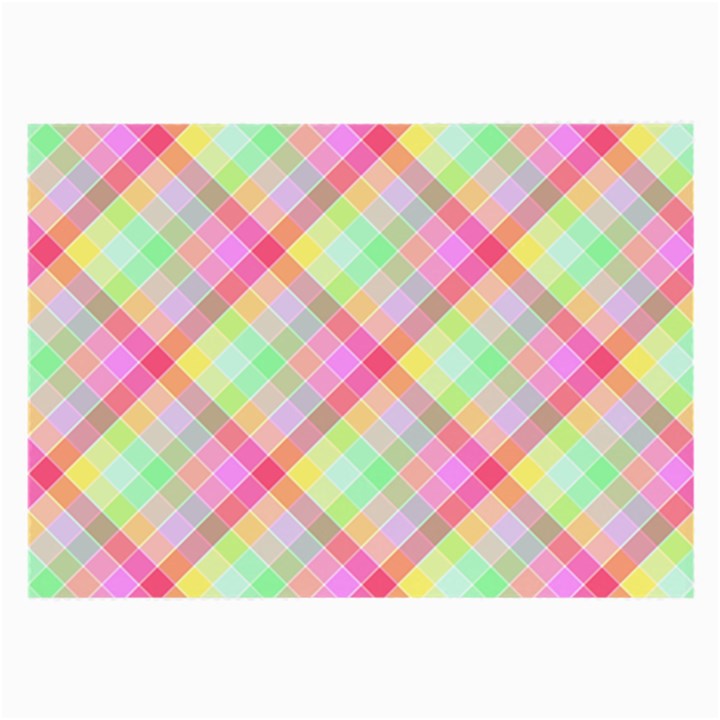 Pastel Rainbow Tablecloth Diagonal Check Large Glasses Cloth