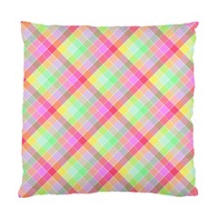 Pastel Rainbow Tablecloth Diagonal Check Standard Cushion Case (two Sides) by PodArtist