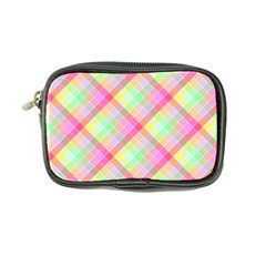 Pastel Rainbow Tablecloth Diagonal Check Coin Purse by PodArtist