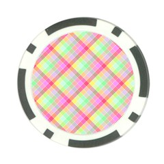 Pastel Rainbow Tablecloth Diagonal Check Poker Chip Card Guard (10 Pack) by PodArtist