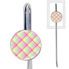 Pastel Rainbow Tablecloth Diagonal Check Book Mark by PodArtist