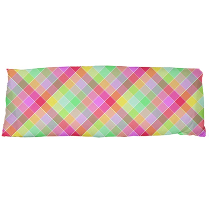 Pastel Rainbow Tablecloth Diagonal Check Body Pillow Case (Dakimakura)