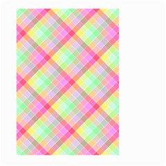 Pastel Rainbow Tablecloth Diagonal Check Large Garden Flag (two Sides) by PodArtist