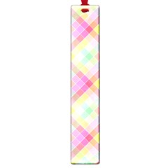 Pastel Rainbow Tablecloth Diagonal Check Large Book Marks by PodArtist