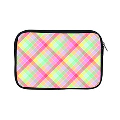 Pastel Rainbow Tablecloth Diagonal Check Apple Ipad Mini Zipper Cases by PodArtist