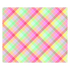 Pastel Rainbow Tablecloth Diagonal Check Double Sided Flano Blanket (small)  by PodArtist