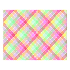 Pastel Rainbow Tablecloth Diagonal Check Double Sided Flano Blanket (large)  by PodArtist