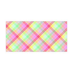 Pastel Rainbow Tablecloth Diagonal Check Yoga Headband by PodArtist