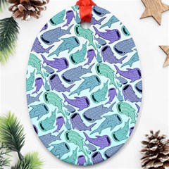 Whale Sharks Ornament (oval) by mbendigo