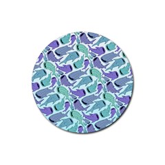 Whale Sharks Rubber Round Coaster (4 Pack)  by mbendigo