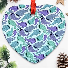 Whale Sharks Ornament (heart) by mbendigo