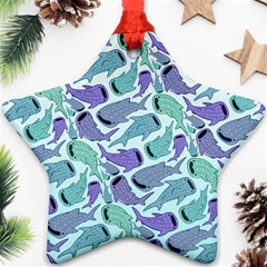 Whale Sharks Star Ornament (two Sides) by mbendigo