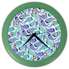 Whale Sharks Color Wall Clock by mbendigo