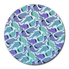 Whale Sharks Round Mousepads by mbendigo