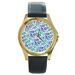 Whale Sharks Round Gold Metal Watch by mbendigo