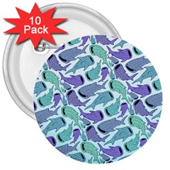 Whale Sharks 3  Buttons (10 Pack)  by mbendigo