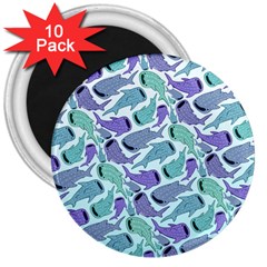 Whale Sharks 3  Magnets (10 Pack)  by mbendigo