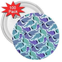 Whale Sharks 3  Buttons (100 Pack)  by mbendigo