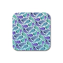 Whale Sharks Rubber Square Coaster (4 Pack)  by mbendigo