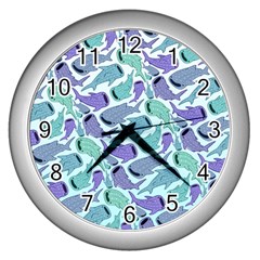 Whale Sharks Wall Clock (silver) by mbendigo