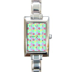 Pastel Rainbow Monstera Rectangle Italian Charm Watch by PodArtist